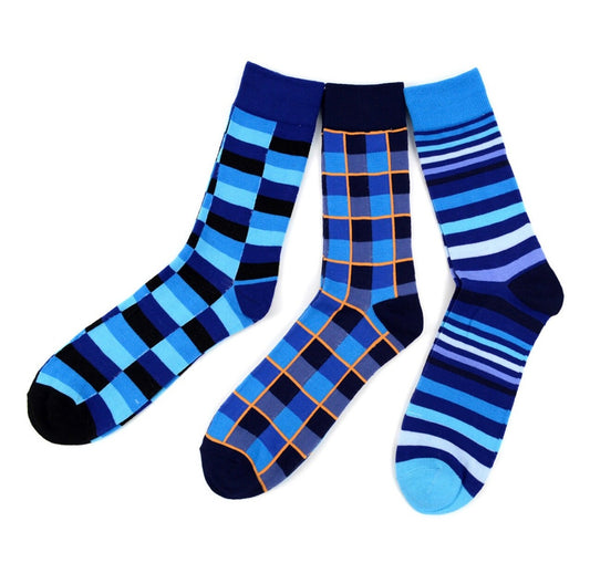 Assorted Fun Socks Men's Casual Fancy Purple Color Socks 3 Pairs Novelty Socks Funny Socks Dad Gifts Cool Socks Funny Groomsmen 3 Pack