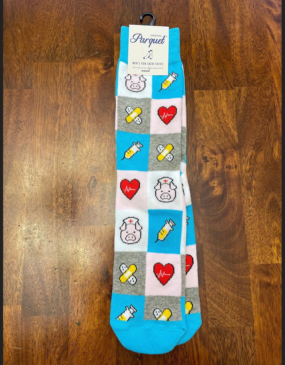 Doctor Fun Socks Fun Novelty Socks Piggy Nurse Heart Male Nurse Gift Animal Doctor Fun Crazy Crew Socks Dad Gift