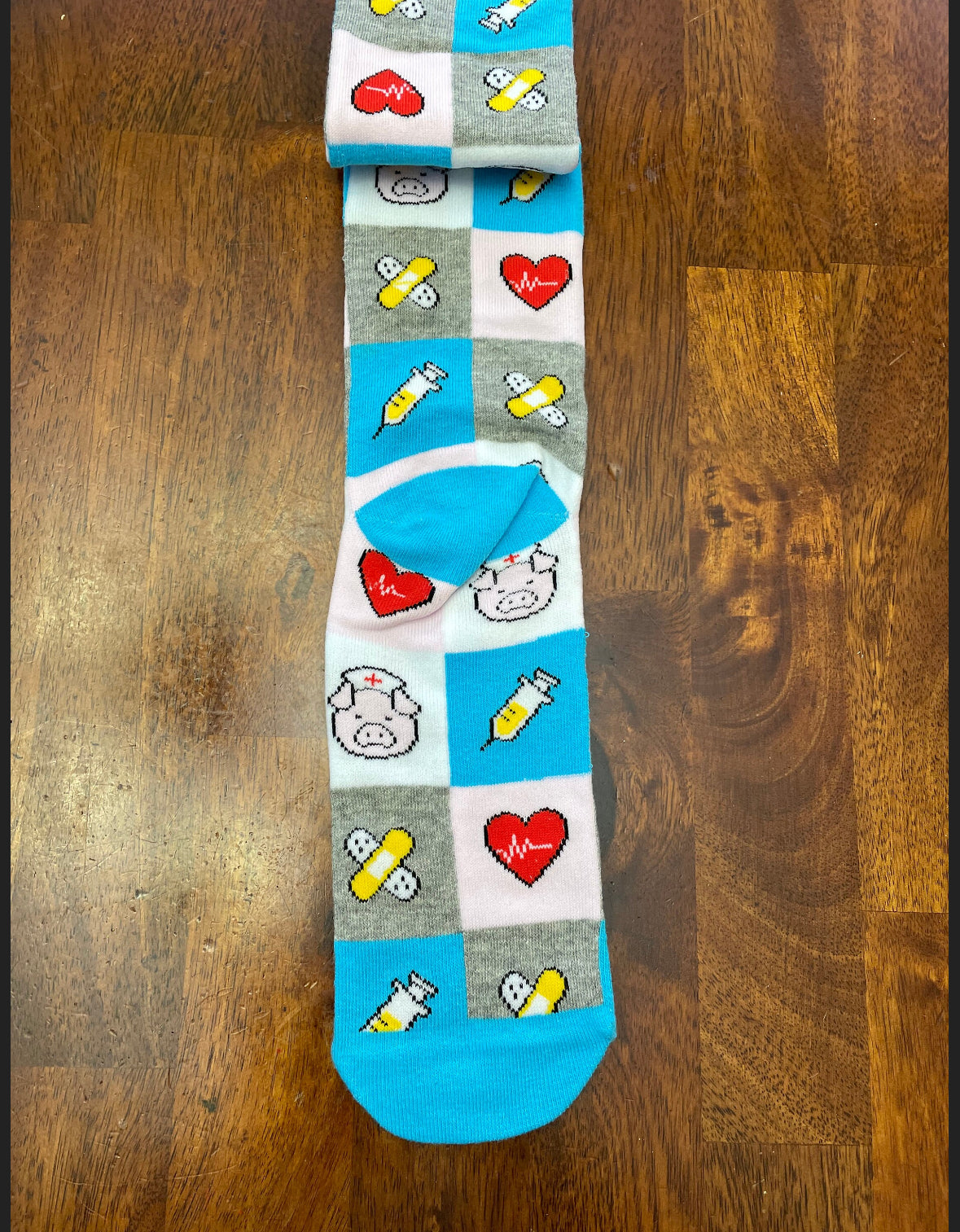 Doctor Fun Socks Fun Novelty Socks Piggy Nurse Heart Male Nurse Gift Animal Doctor Fun Crazy Crew Socks Dad Gift