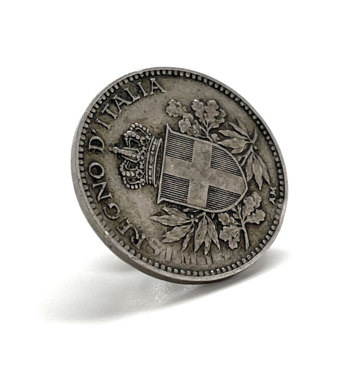 Rare Italy Coin Lapel Pin Authentic 20 Centesimi Marcos Villa 1918-1920 Italy Tie Tack Lapel Pin Italia Rome Italian Coin Naples Venice Rome