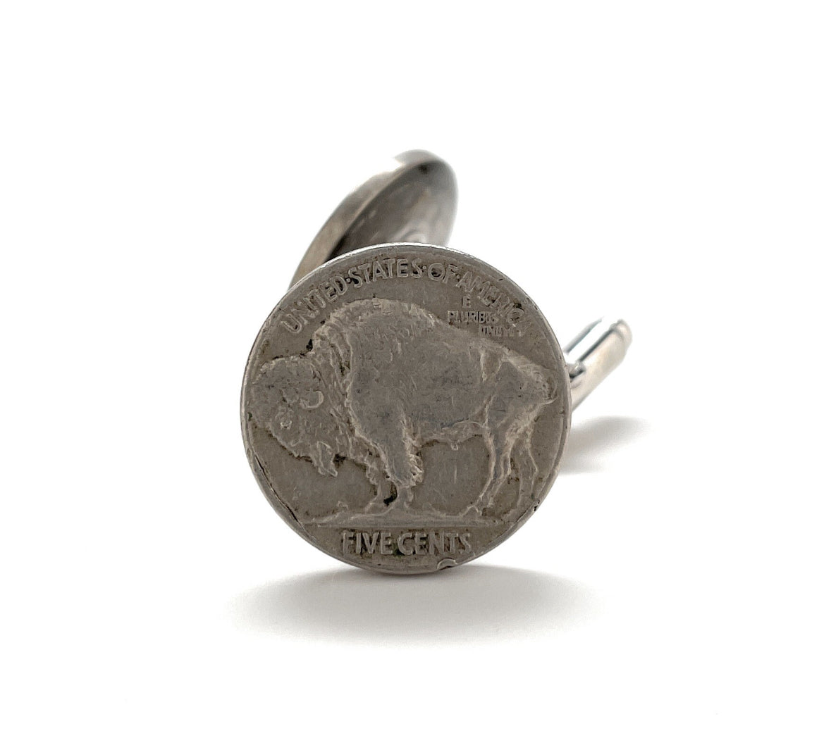 A set of three Buffalo nickels, also known as Indian Head nickels, with an embossed design of a bison on the front. These are silver-colored coins with the text 'United States of America' and 'Five Cents' visible.
