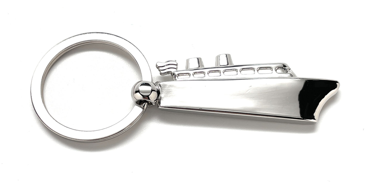 Cruise Ship Keychain Motorboat Key Chain with Key Ring Racing Ship Vacation Key Ring Bag Purse Charm Cruise Worker Gift