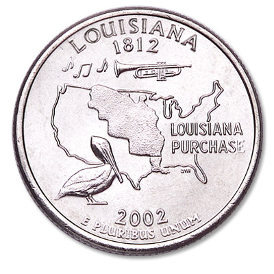 Louisiana State Quarter Coin Lapel Pin Uncirculated U.S. Quarter 2002 Tie Pin