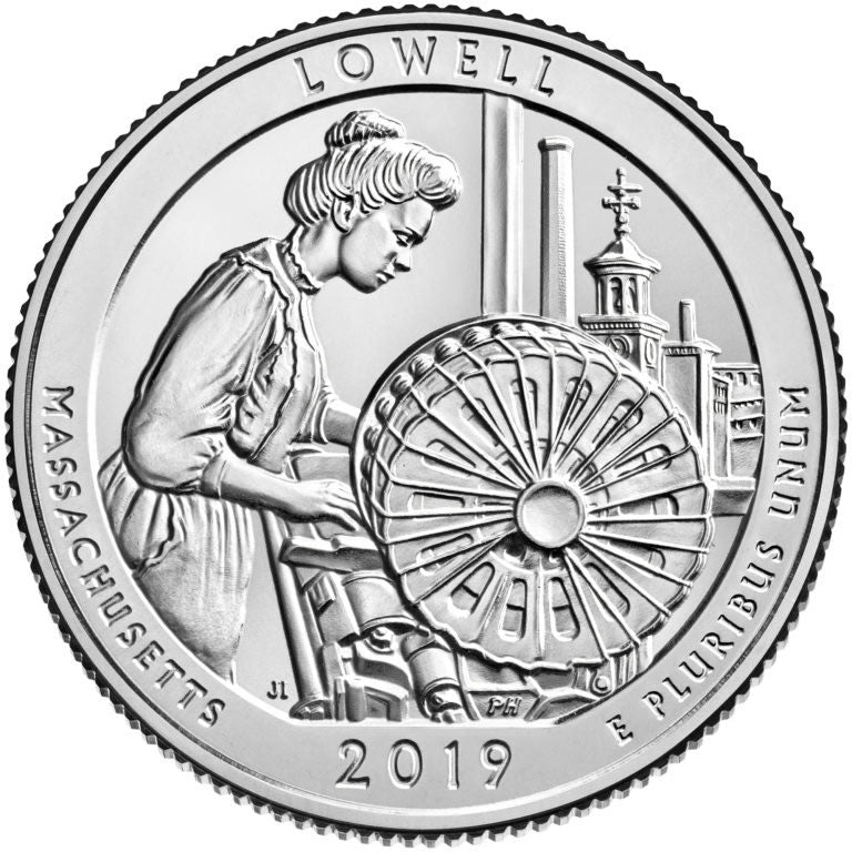 Lowell National Historical Park Coin Lapel Pin Uncirculated U.S. Quarter 2019 Tie Pin