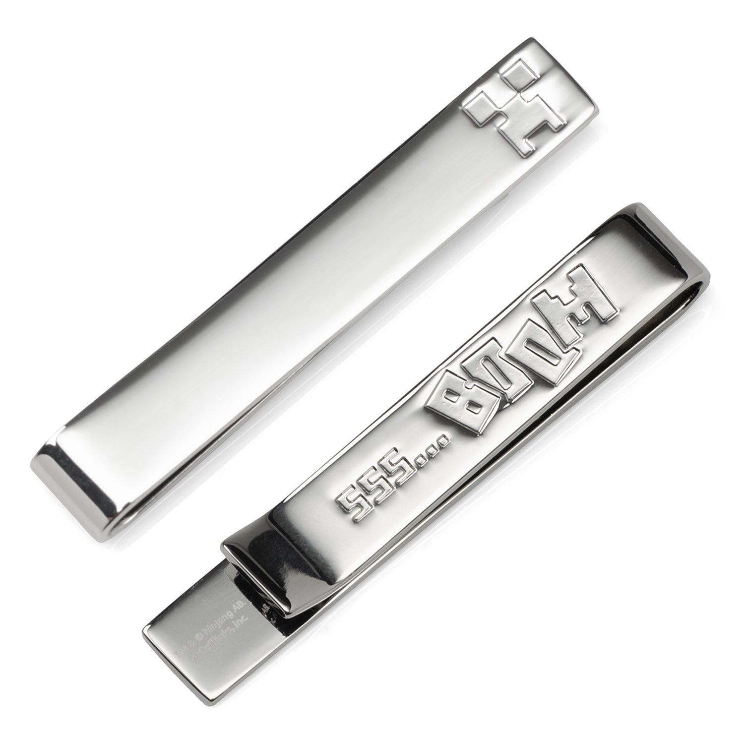 Minecraft Creeper Hidden Message Silver Tie Bar – Jay Pins