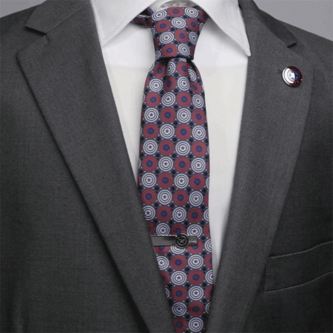 Marvel Captain America Gray Dot Men's Tie