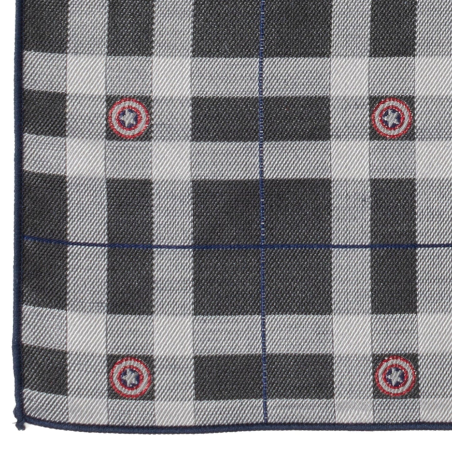 Marvel Captain America Gray Plaid Pocket Square