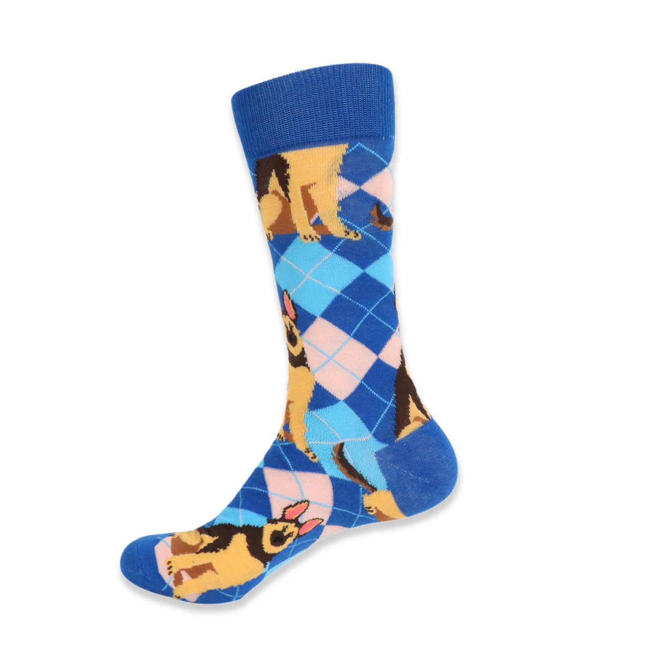 Mens Argyle German Shepard Dog Socks