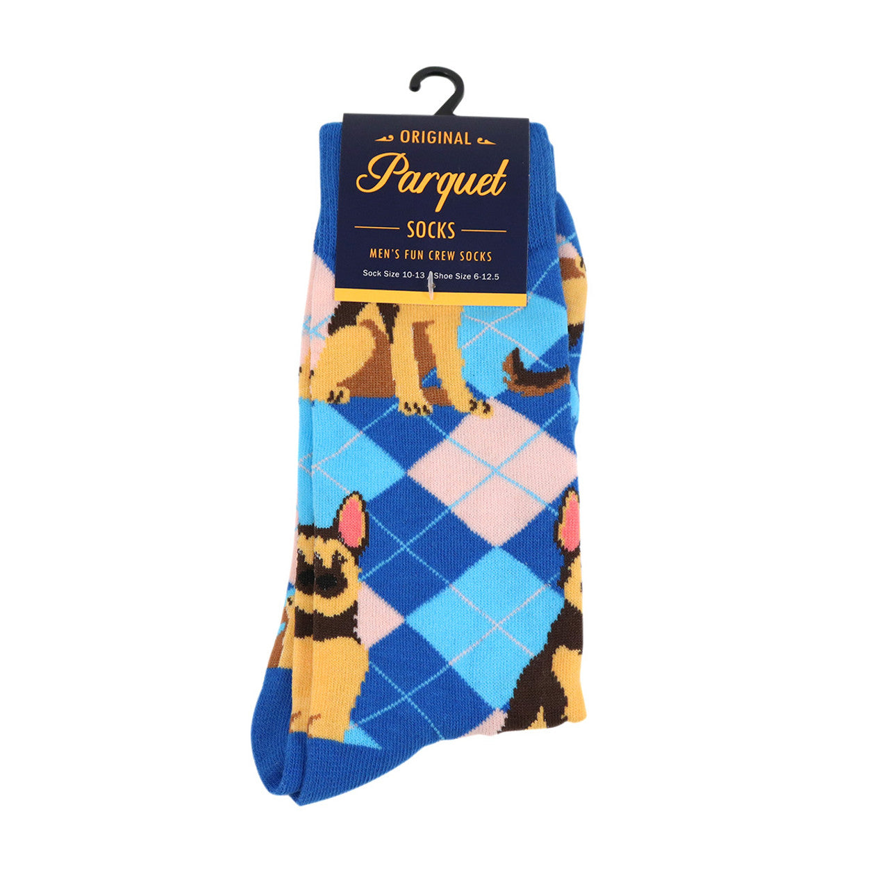 Mens Argyle German Shepard Dog Socks