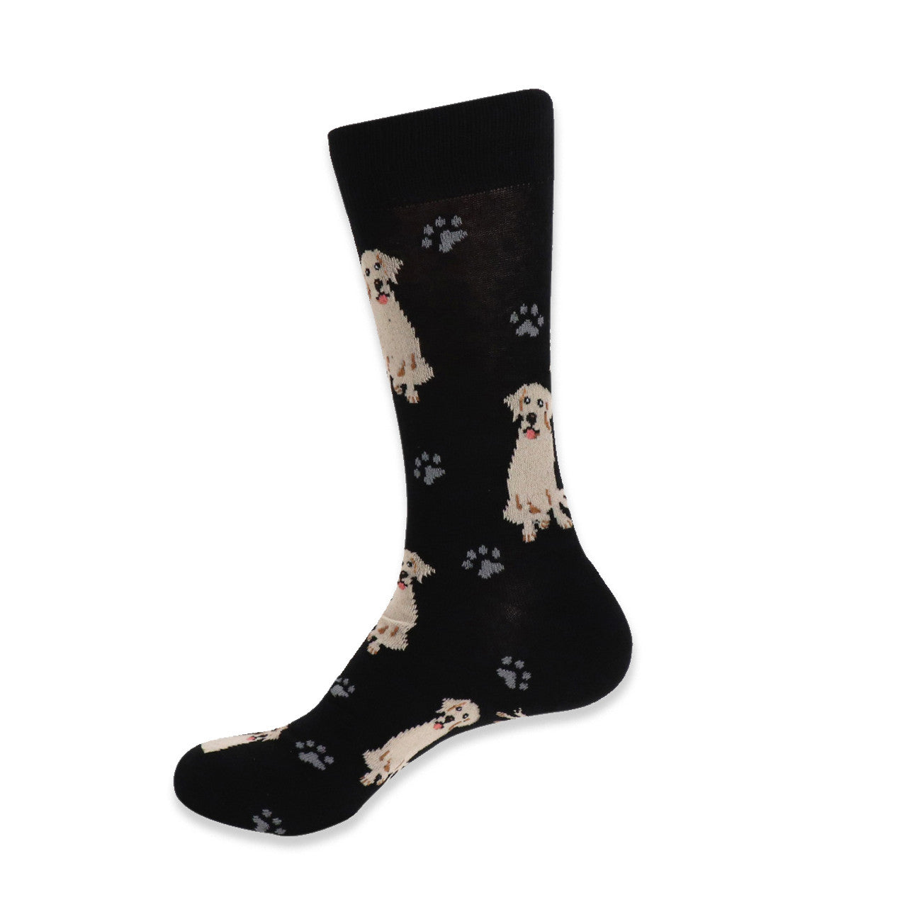 golden retriever men's dress socks Who's A Good Boy? Golden Retriever (Denim Blue) Crew Socks S/M