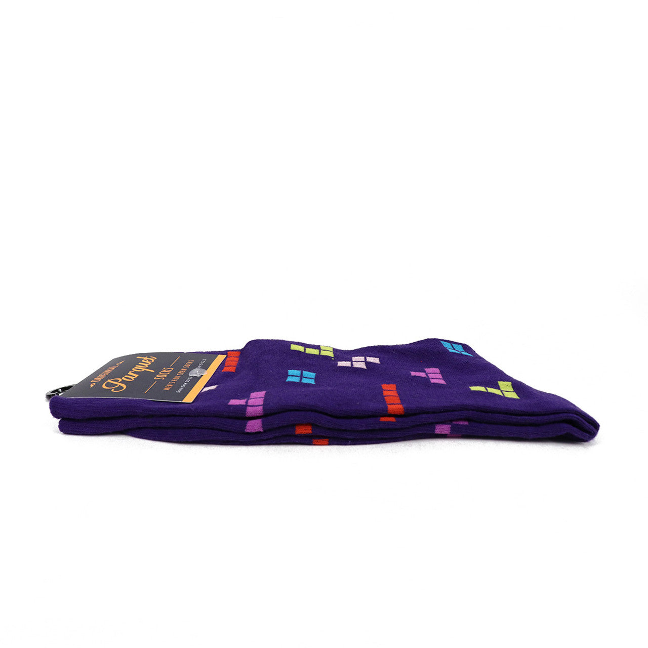 Purple Tetris Novelty Socks Crazy Game Playing Tetris Socks Cool Socks Funny Groomsmen Socks Falling Blocks Game Crew Socks