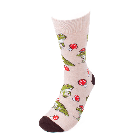 Prince Charming Socks Novelty Sock Funny Socks Frog Mushroom Theme Socks Fun Gifts Mens Socks Funny Groomsmen Socks