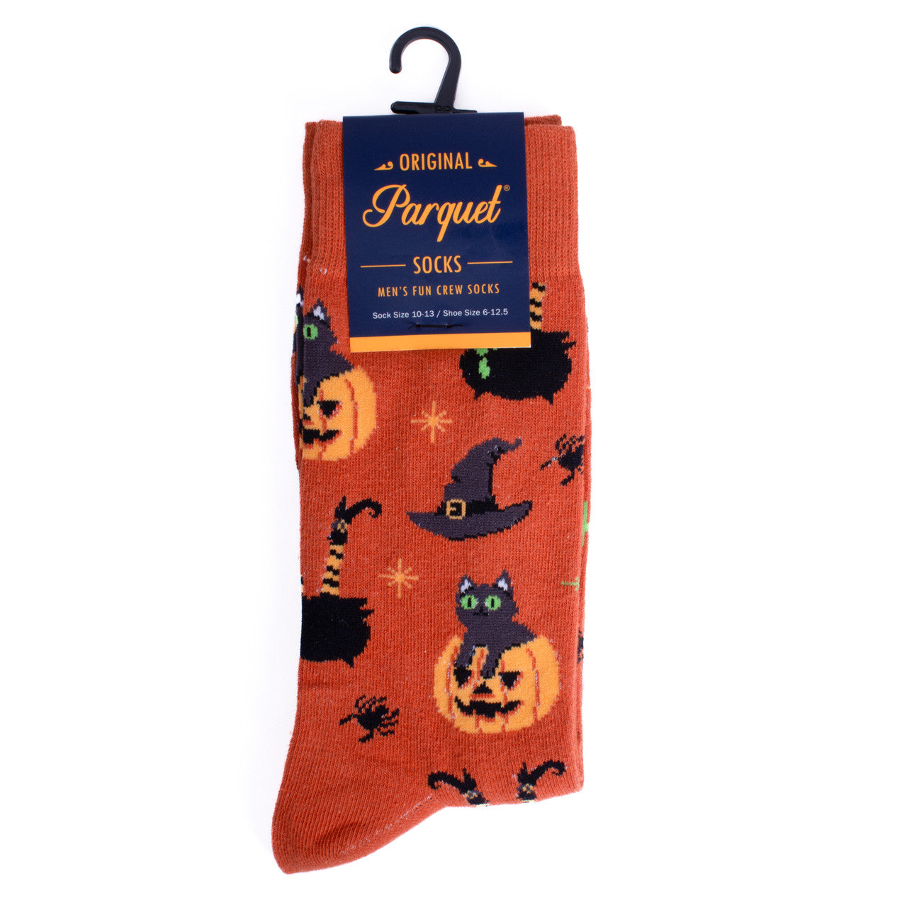 Halloween Witches Socks Black Cats and Pumpkins Mens Novelty Socks Halloween Theme Socks Flying Witch Fun Crazy Party Socks Halloween Gift