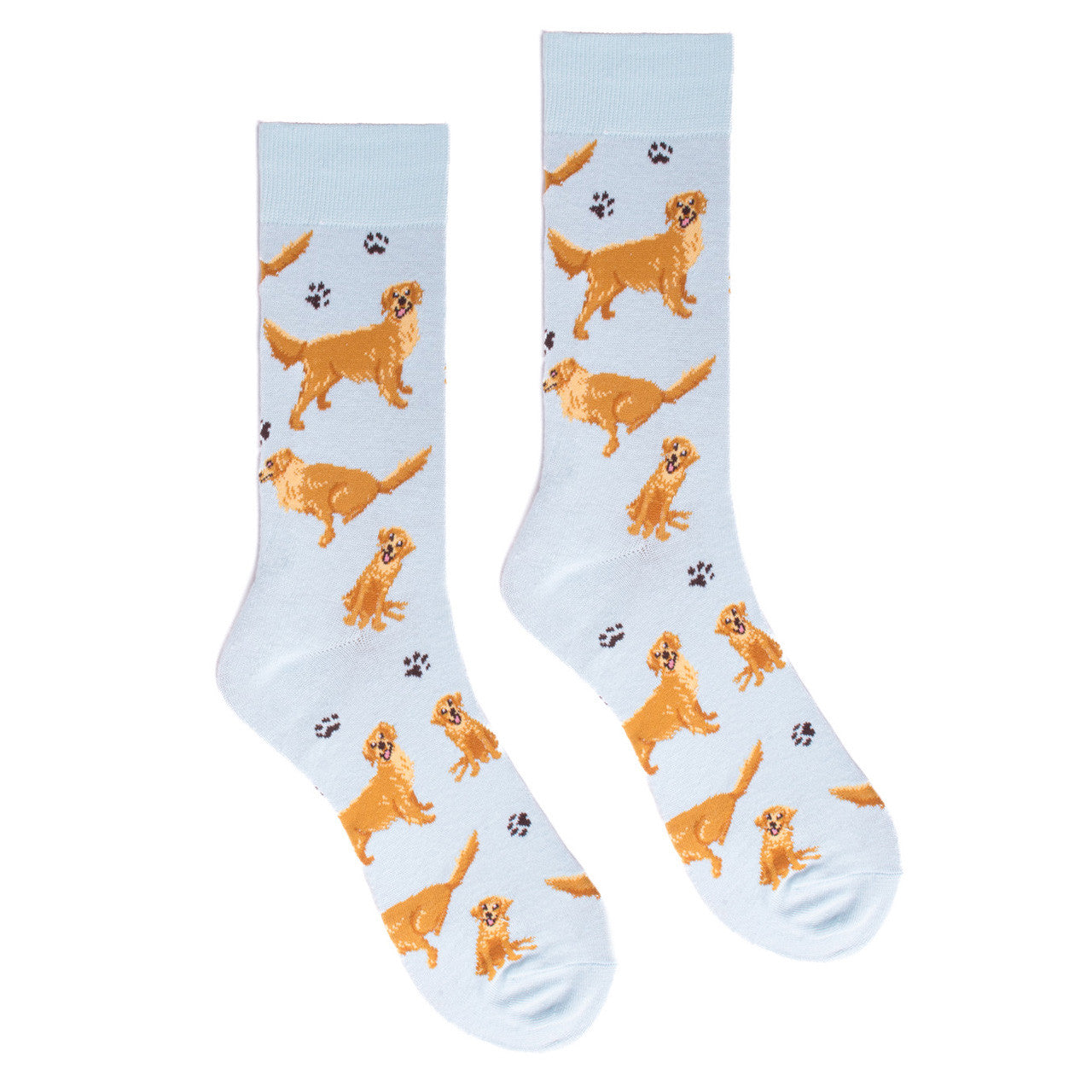 Dog Socks for Men Golden Retriever Dog Novelty Socks Dog Lovers Socks Men's Crazy Sock Mans Best Friend Great Gift for Dog Owners Baby Blue