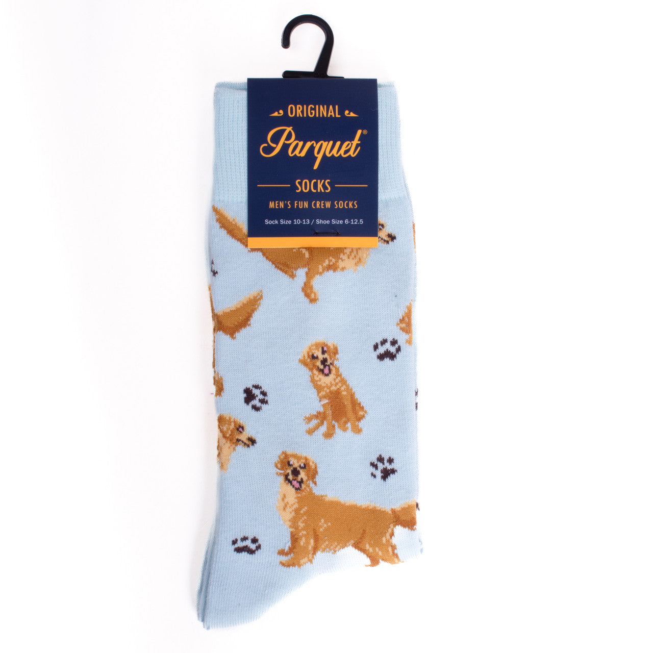 Dog Socks for Men Golden Retriever Dog Novelty Socks Dog Lovers Socks Men's Crazy Sock Mans Best Friend Great Gift for Dog Owners Baby Blue