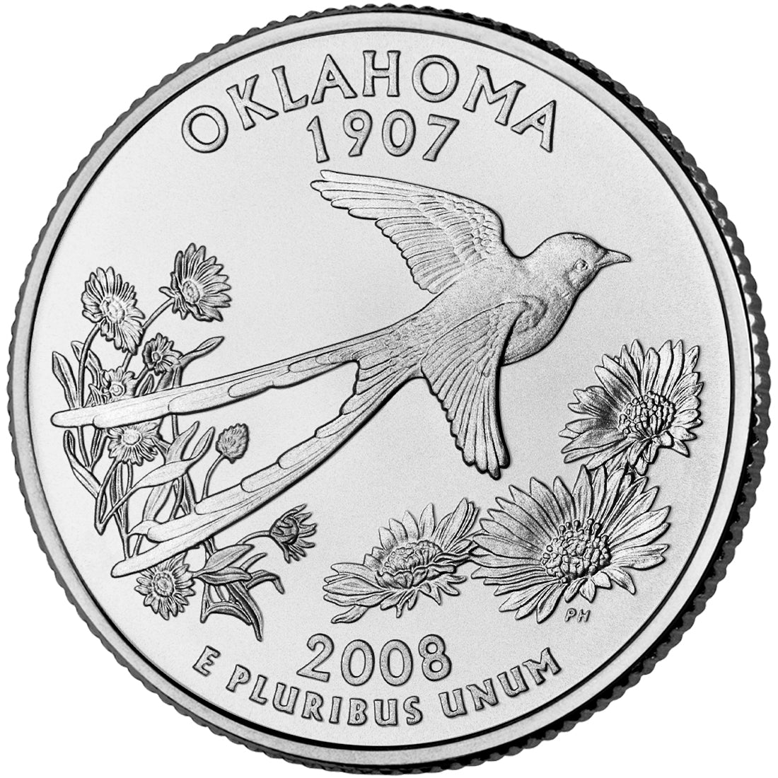 Oklahoma State Quarter Coin Lapel Pin Uncirculated U.S. Quarter 2008 Tie Pin