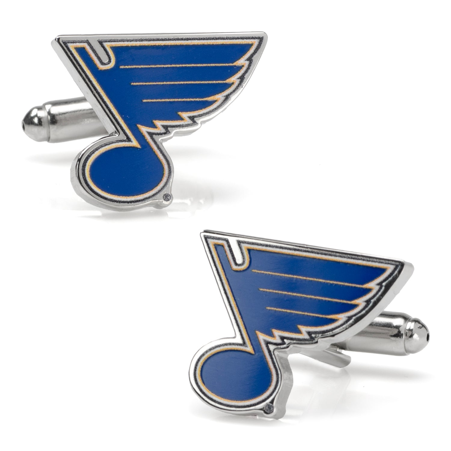 St. Louis Blues logo cufflinks on a white background