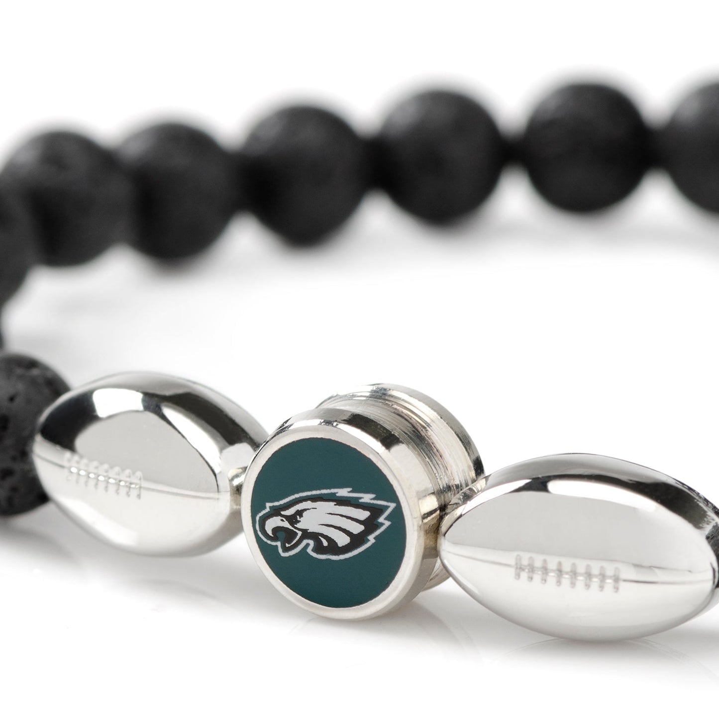 Philadelphia Eagles beaded bracelet with official NFL team logo – JayPins.com