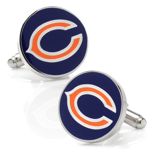 Chicago Bears cufflinks – official NFL silver-tone logo accessories