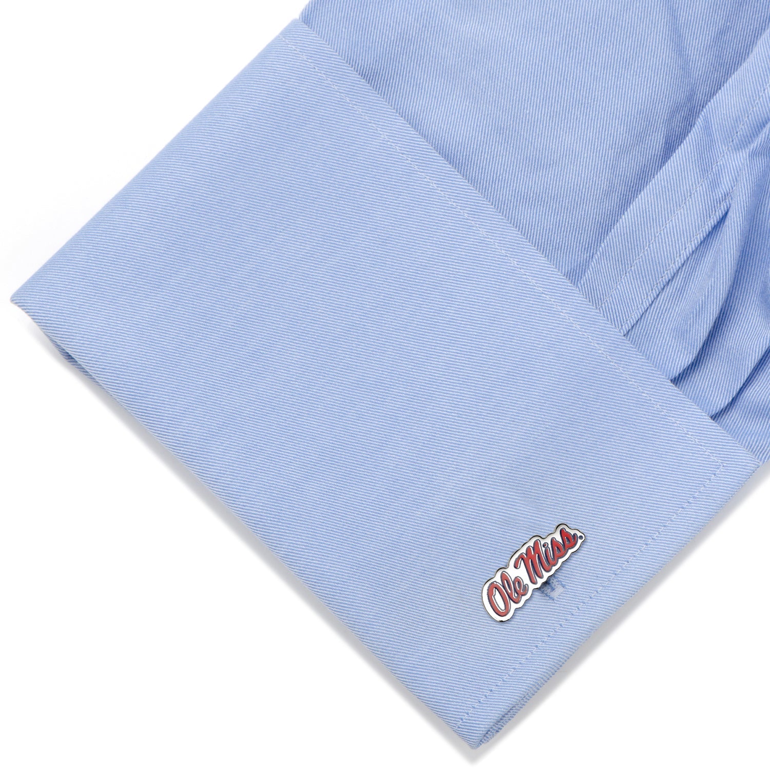 Light blue fabric with 'Ole Miss' embroidery on a white background