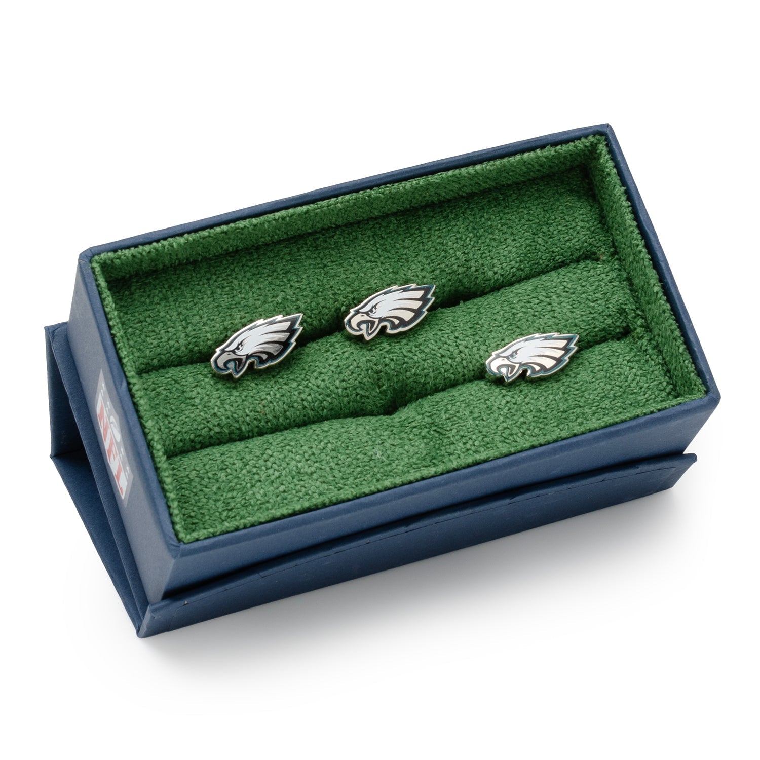 Philadelphia Eagles cufflinks and lapel pin gift set – official NFL logo accessories