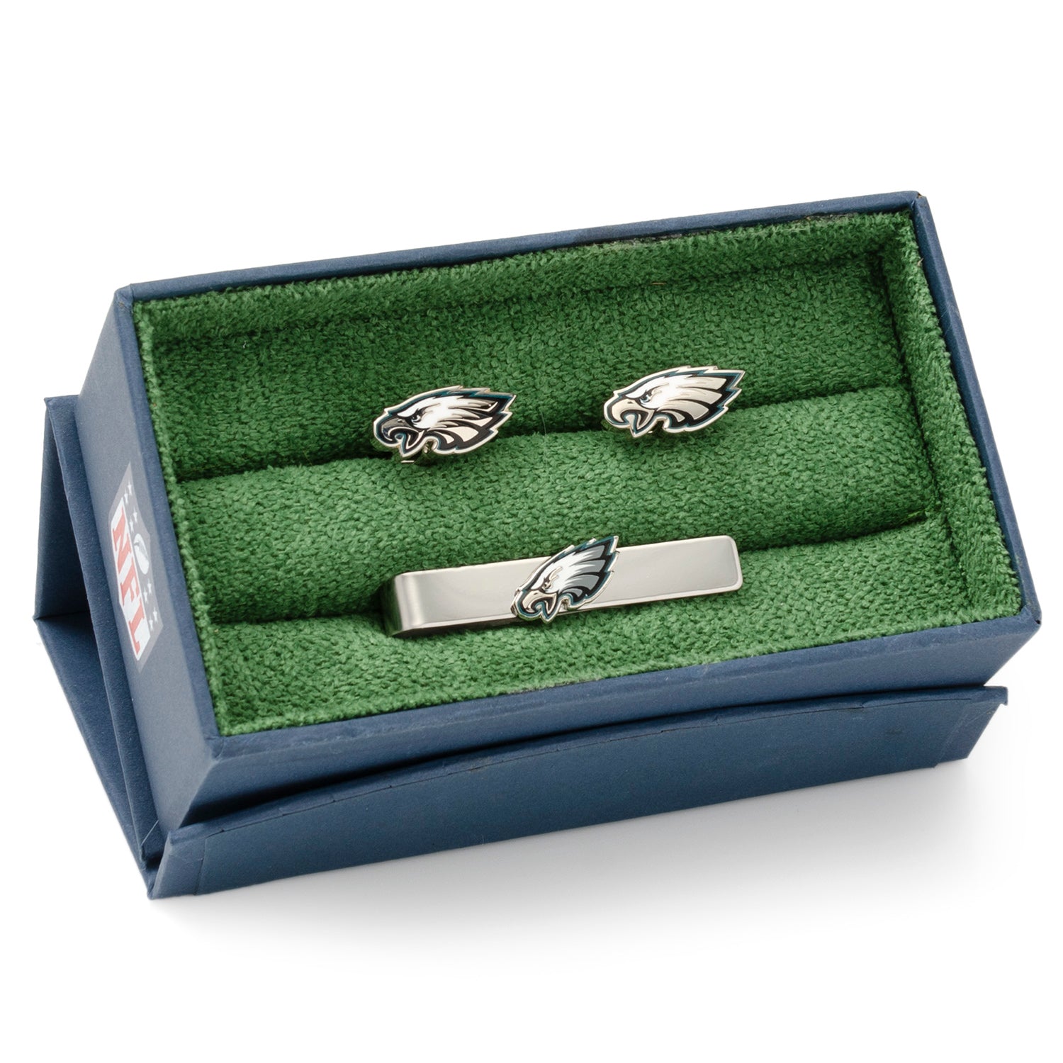 Philadelphia Eagles cufflinks and tie clip gift set – official NFL team accessories by JayPins