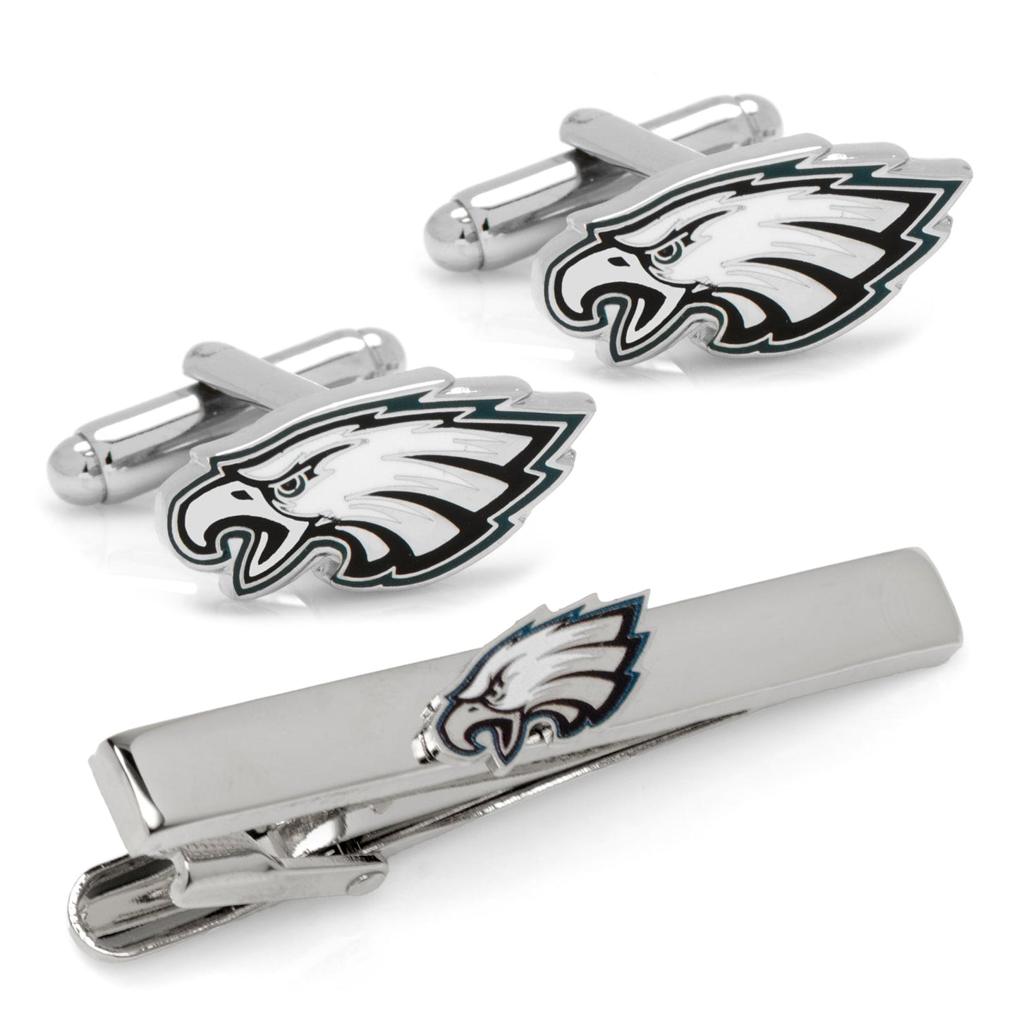 Philadelphia Eagles cufflinks and tie clip gift set – official NFL team accessories by JayPins