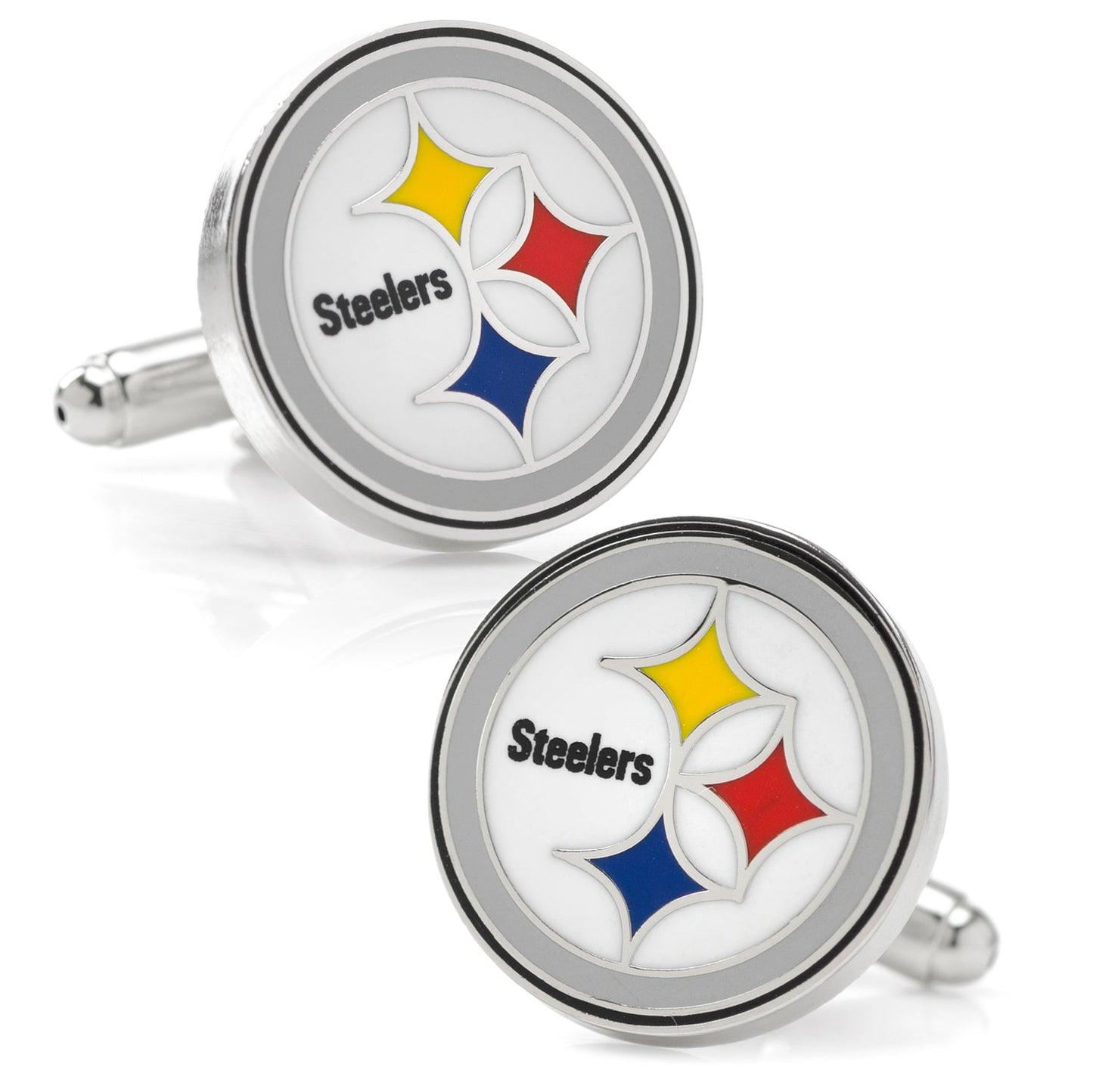 Pittsburgh Steelers cufflinks on a white background