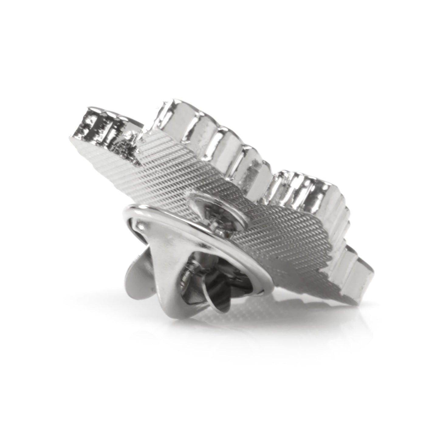 Metallic guitar pickup on a white background