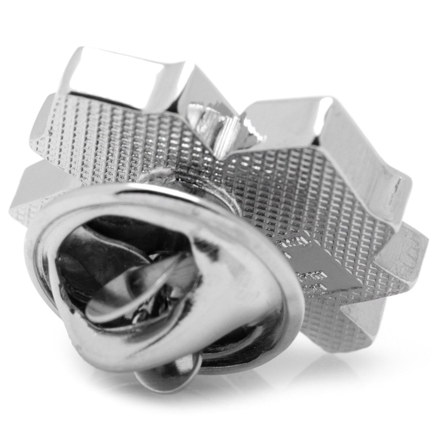 Metallic lock with a white background