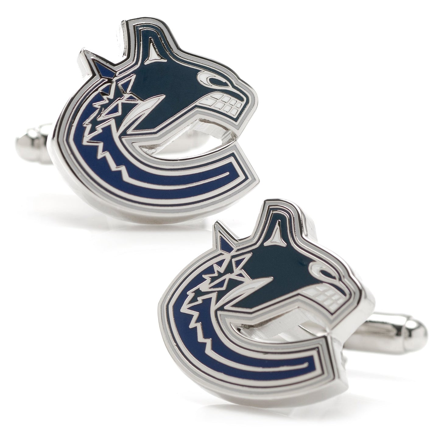 Vancouver Canucks cufflinks on a white background