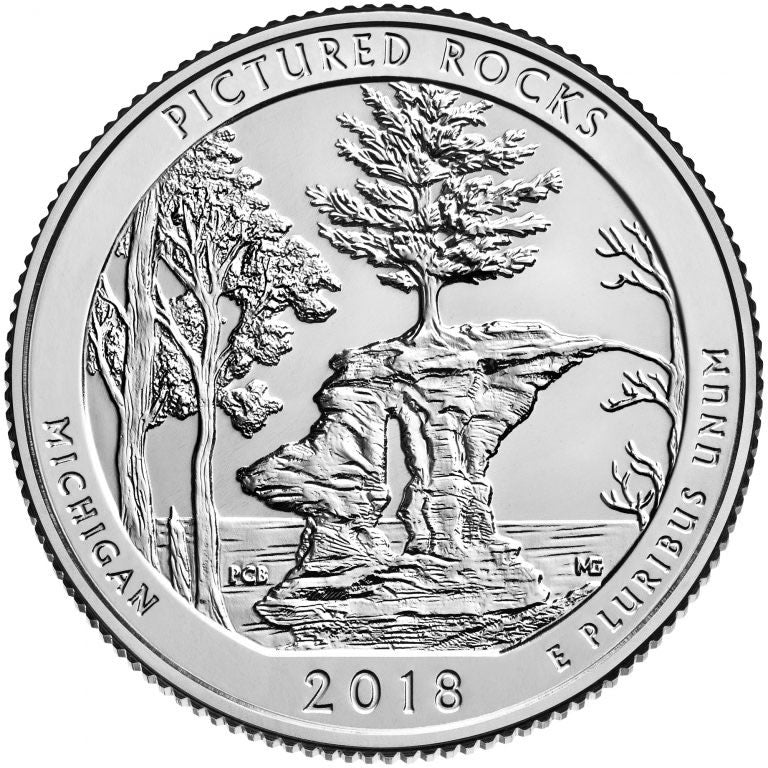Pictured Rocks National Lakeshore Park Coin Lapel Pin Uncirculated U.S. Quarter 2018 Tie Pin