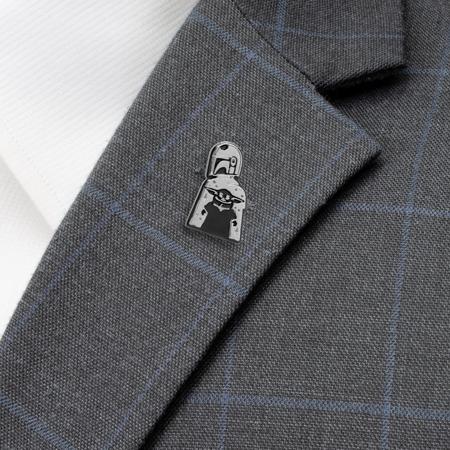 Star Wars Mandalorian and Grogu Navy Paisley Tie, Grogu Tie Bar, and Lapel Pin Gift Set