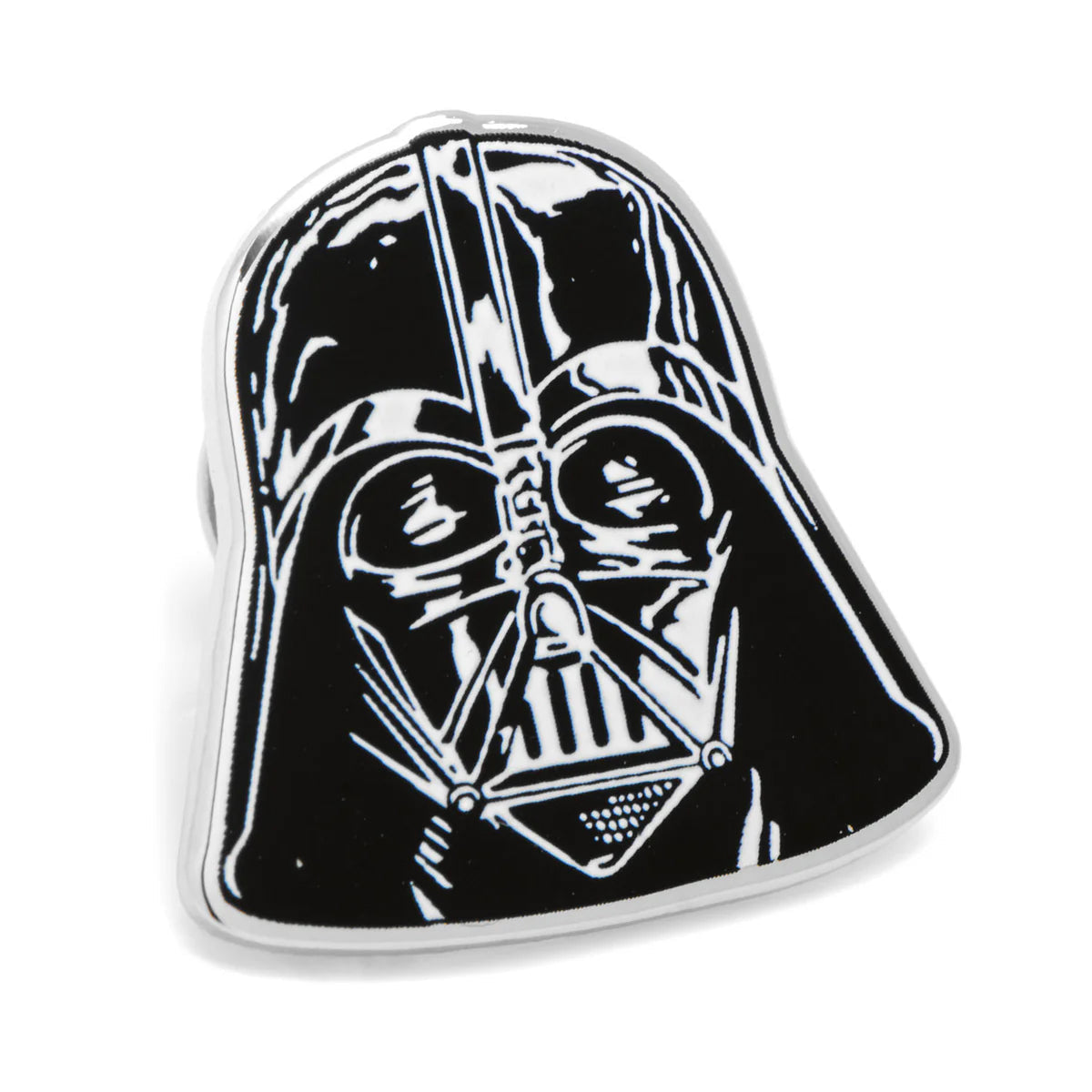 Darth Vader helmet badge on a white background