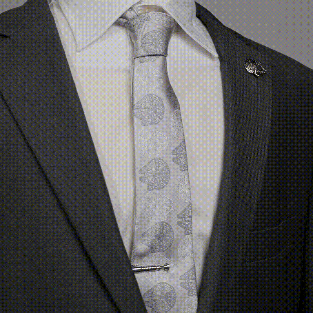 Star Wars Millennium Falcon White and Gray Checkered Tie