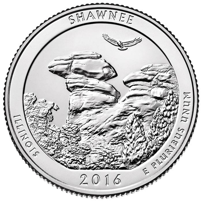 Shawnee National Forest Coin Lapel Pin Uncirculated U.S. Quarter 2016 Tie Pin