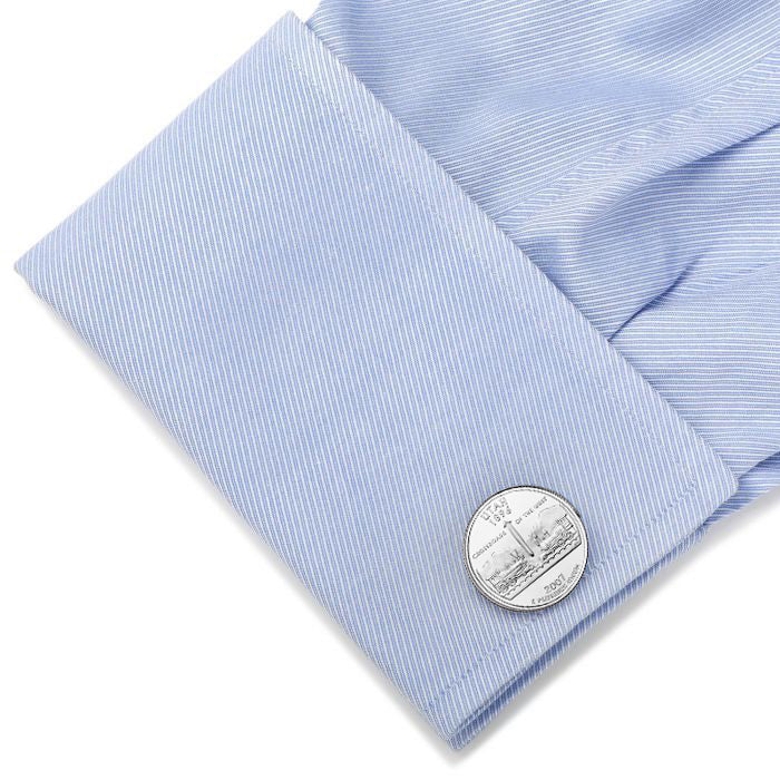 Utah State Quarter Coin Cufflinks Uncirculated U.S. Quarter 2007 Cuff Links Enamel Backing Cufflinks