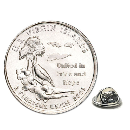 The U.S. Virgin Islands Coin Lapel Pin Uncirculated U.S. Quarter 2009 Tie Pin