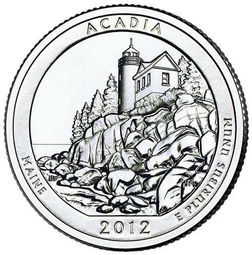 Acadia National Park Coin Lapel Pin Uncirculated U.S. Quarter 2012 Tie Pin
