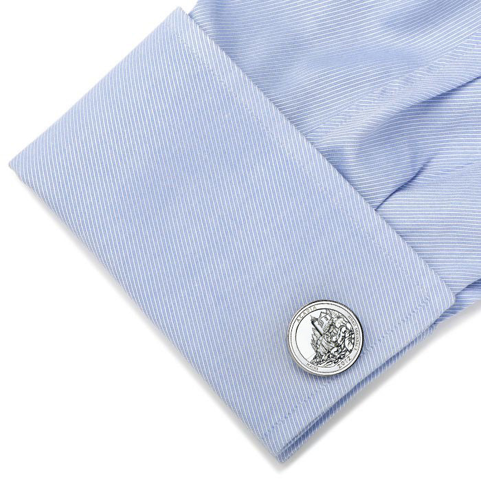 Acadia National Park Coin Cufflinks Uncirculated U.S. Quarter 2012 Cuff Links Enamel Backing Cufflinks
