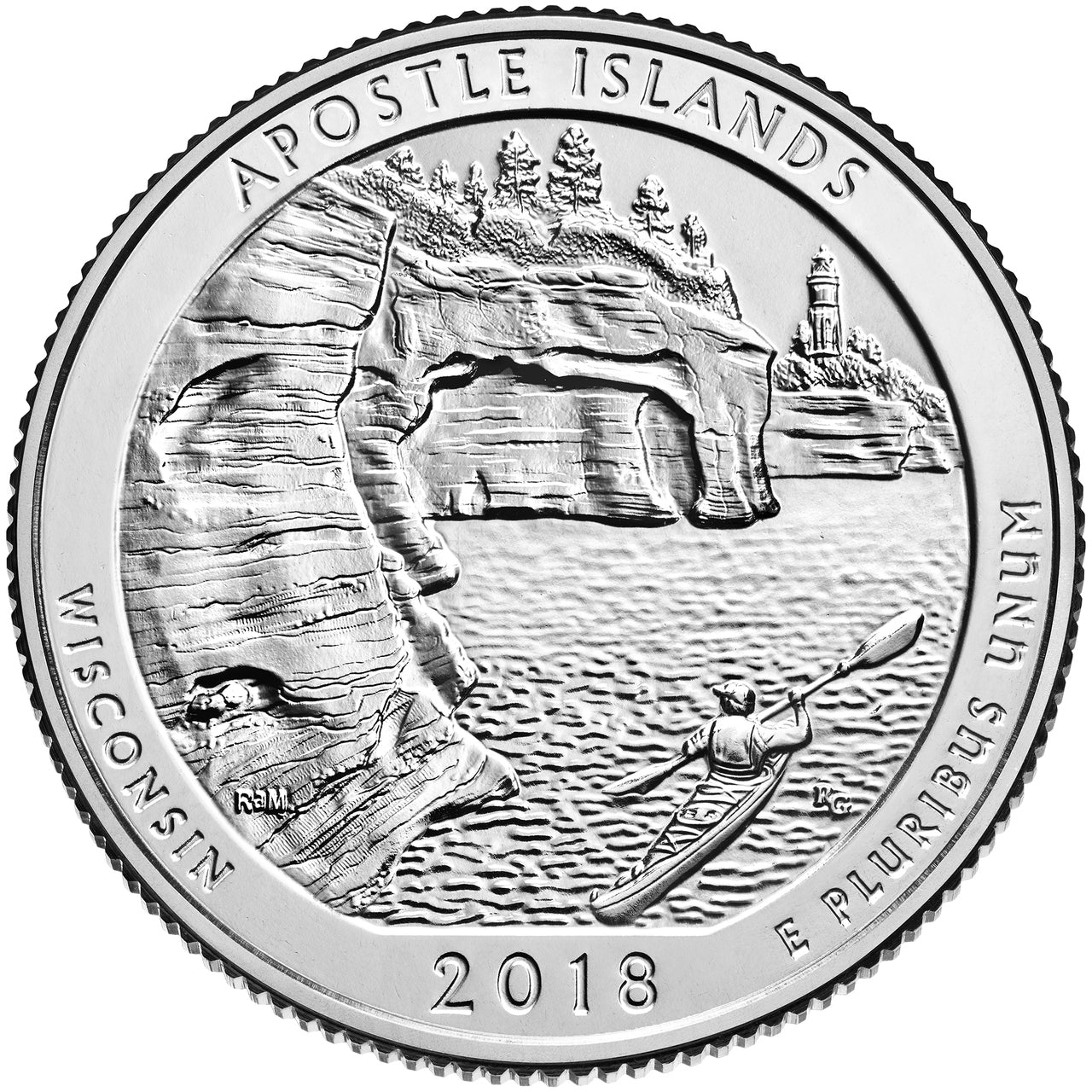 Apostle Islands National Lakeshore Park Coin Lapel Pin Uncirculated U.S. Quarter 2018 Tie Pin