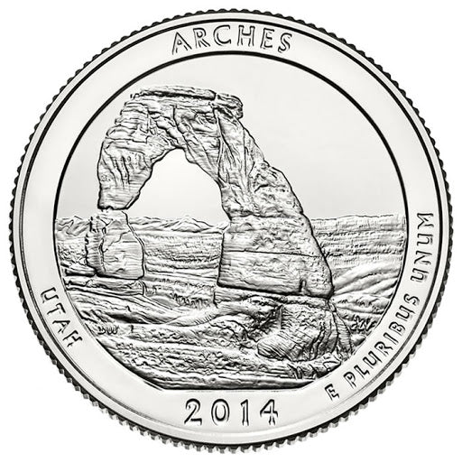 Arches National Park Coin Lapel Pin Uncirculated U.S. Quarter 2014 Tie Pin