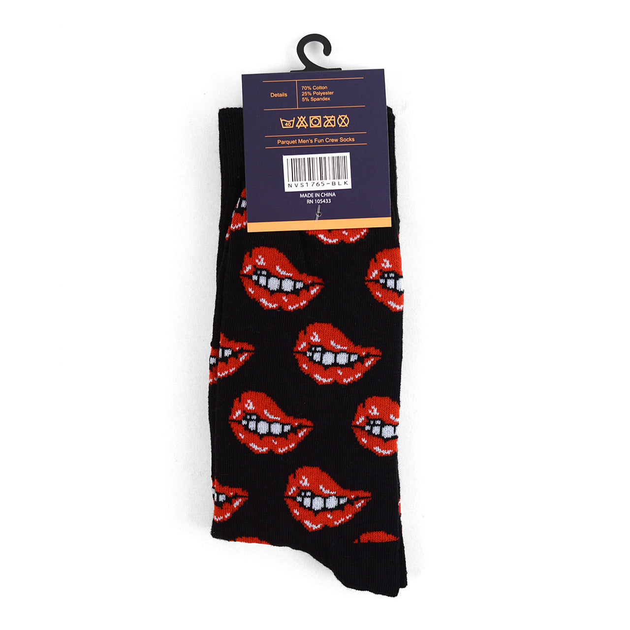 Hot Lips Socks Sexy Lip Bite Funny Socks Fun Crazy Kissing Love Crew Socks Party All Night Bring it Home Socks