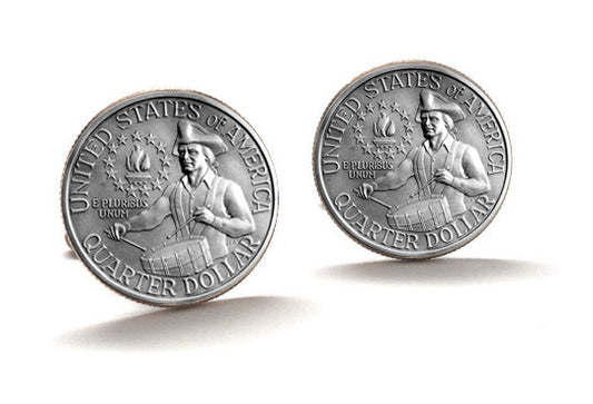drummer boy Bicentennial Quarter Cufflinks