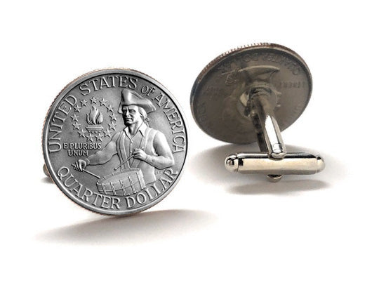 drummer boy Bicentennial Quarter Cufflinks