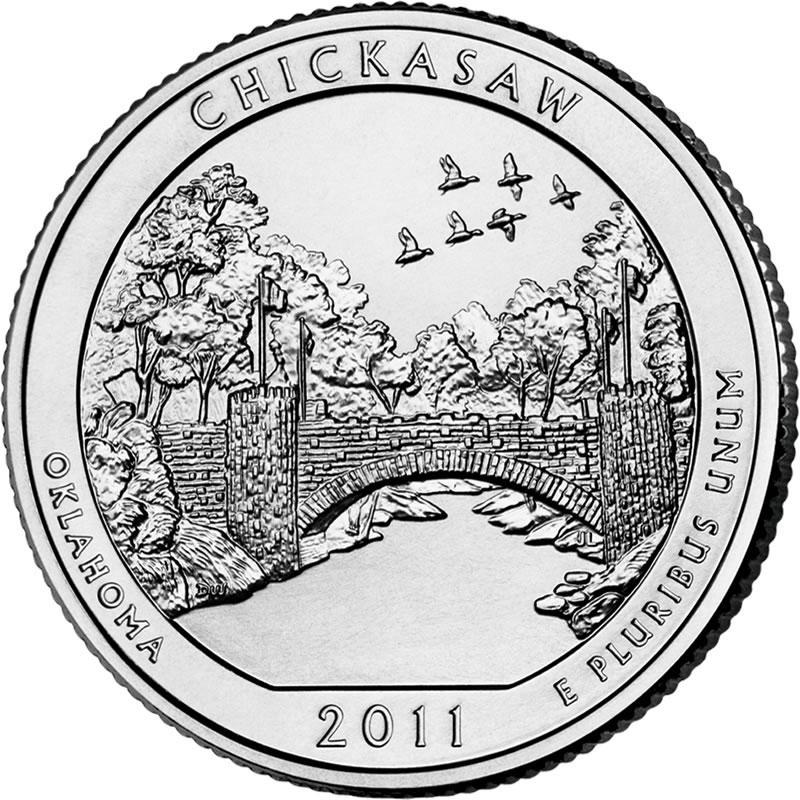 Chickasaw National Recreation Area Coin Lapel Pin Uncirculated U.S. Quarter 2011 Tie Pin