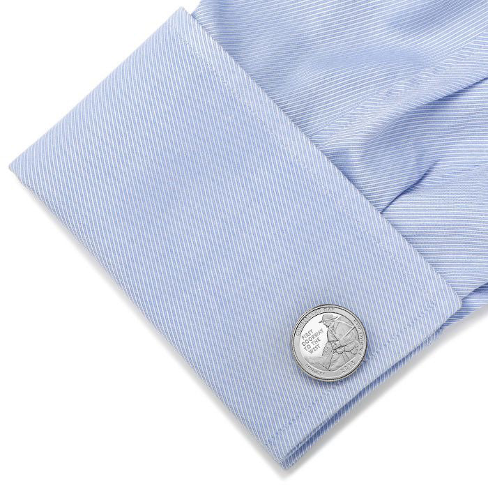 Cumberland Gap National Historical Park Coin Cufflinks Uncirculated U.S. Quarter 2016 Cuff Links Enamel Backing Cufflinks