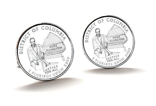 District of Columbia Coin Cufflinks Uncirculated U.S. Quarter 2009 Cuff Links