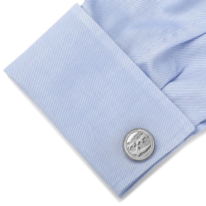 Effigy Mounds National Monument Coin Cufflinks Uncirculated U.S. Quarter 2017 Cuff Links Enamel Backing Cufflinks