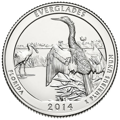 Everglades National Park Coin Lapel Pin Uncirculated U.S. Quarter 2014 Tie Pin